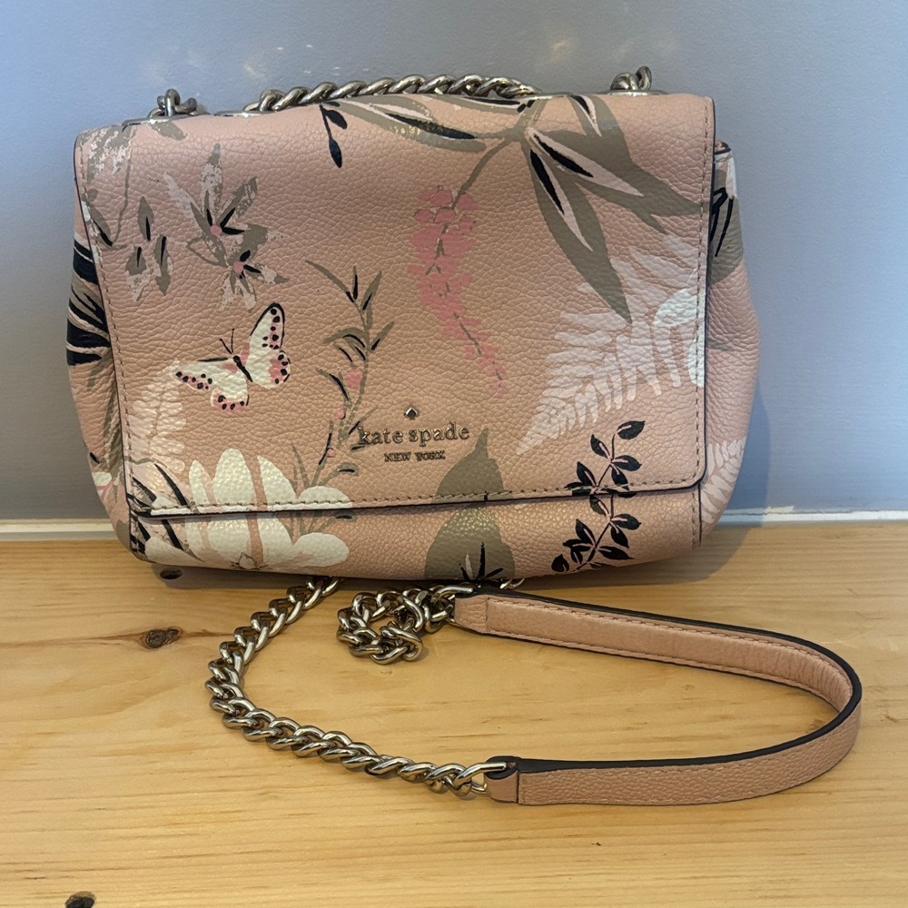 Kate Spade Floral Print Clutch in Pink and Black